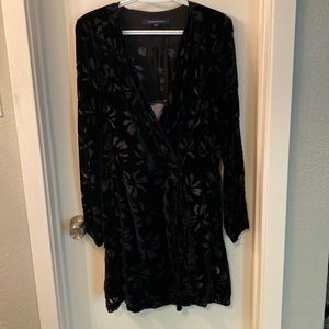 French connection. Faux wrap dress. Overlay is see through to slip. Size US 10.